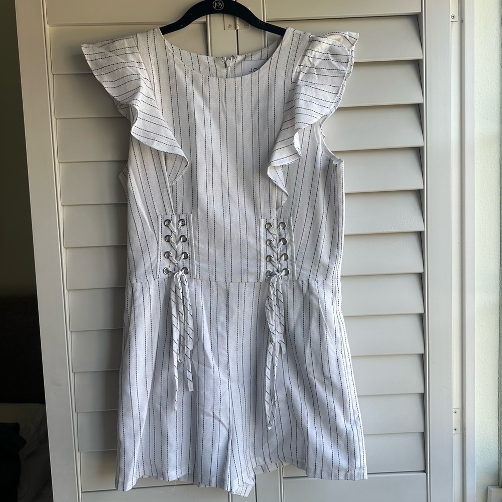 J. O. A. Ruffle Sleeve Corset Style Romper
